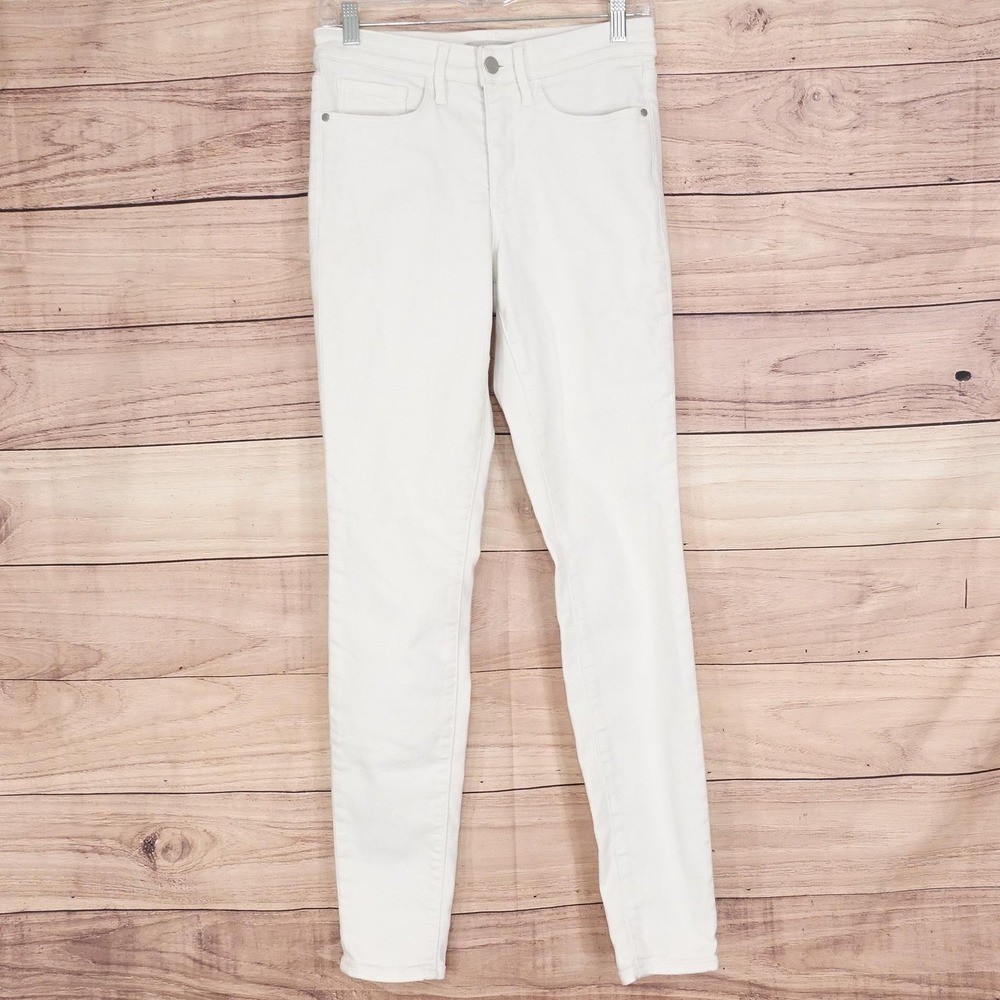 Athleta‎ Sculptek Skinny Jeans Womens 4T White Light Wash Denim Stretch 28x31